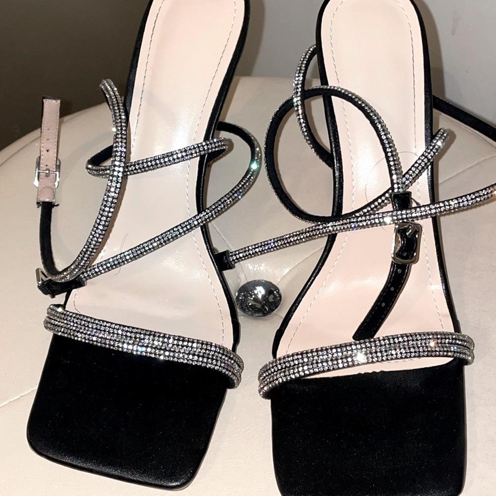 Beautiful Rhinestone Wrap Heels - Picture 2 of 4